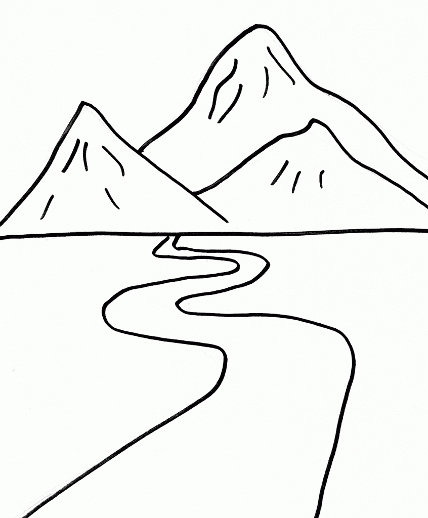Simple Mountains Coloring Page