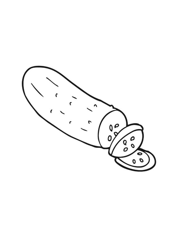 Sliced Cucumber Coloring Page