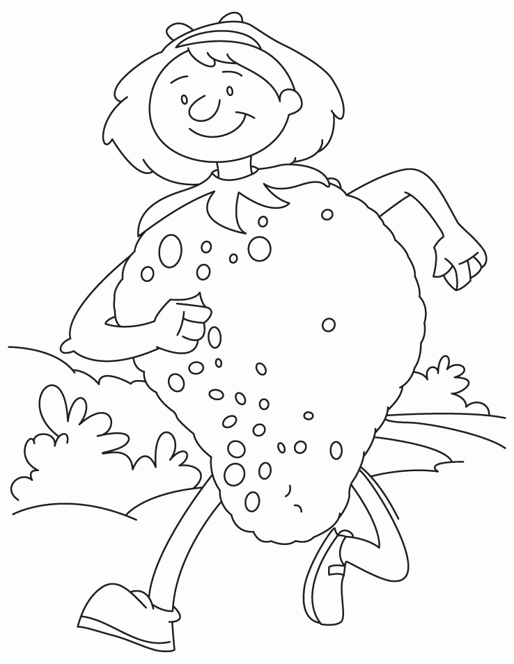 Strawberry Costume Coloring Pages