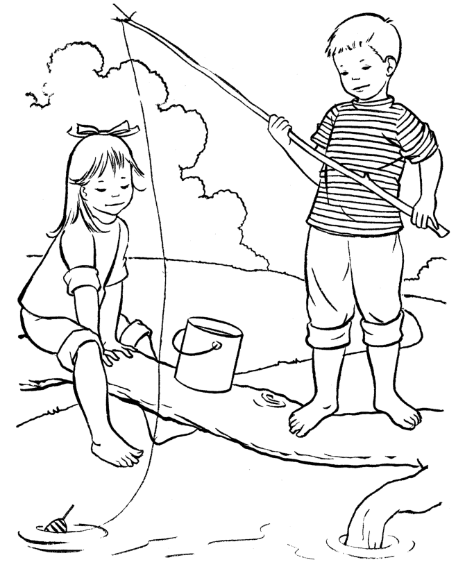 Fishing Coloring Page