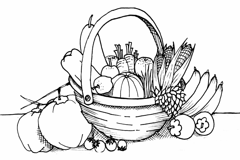 Vegetable Harvest Coloring Page