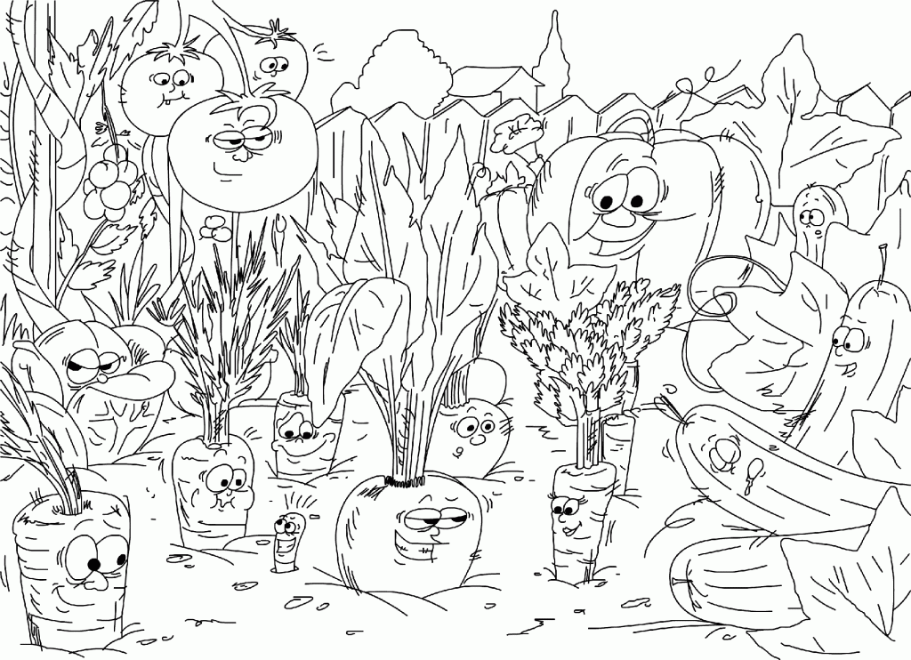 Veggies in the Garden Coloring Pages