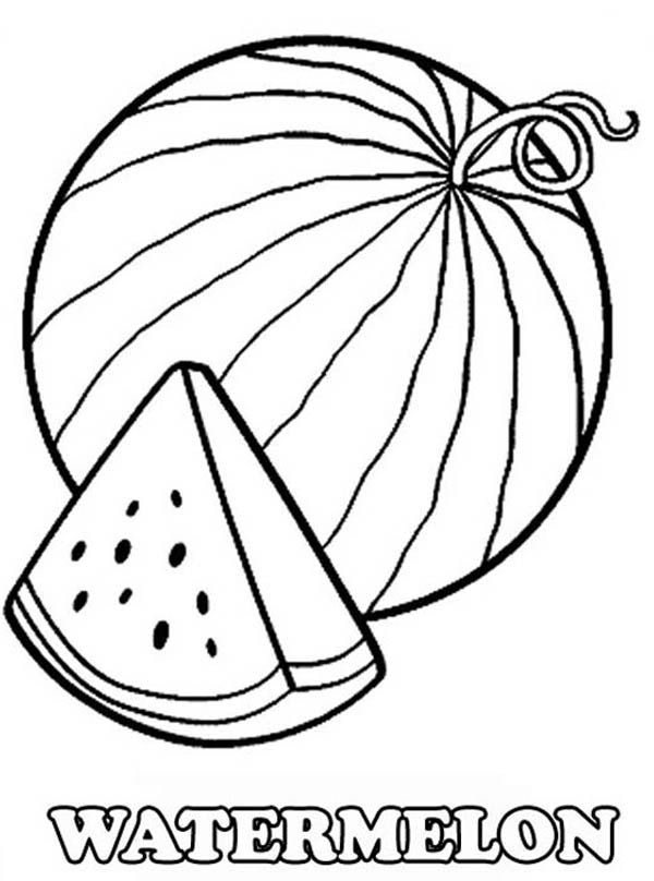 Watermelon Coloring Page Printable