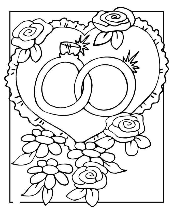 Wedding Rings Coloring Pages