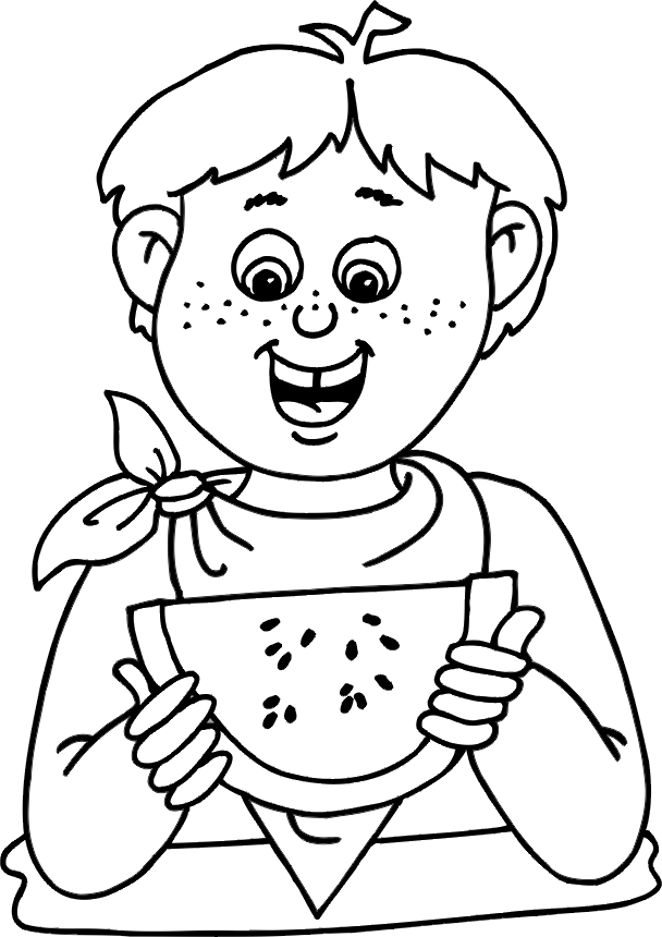 Yummy Watermelon Coloring Pages