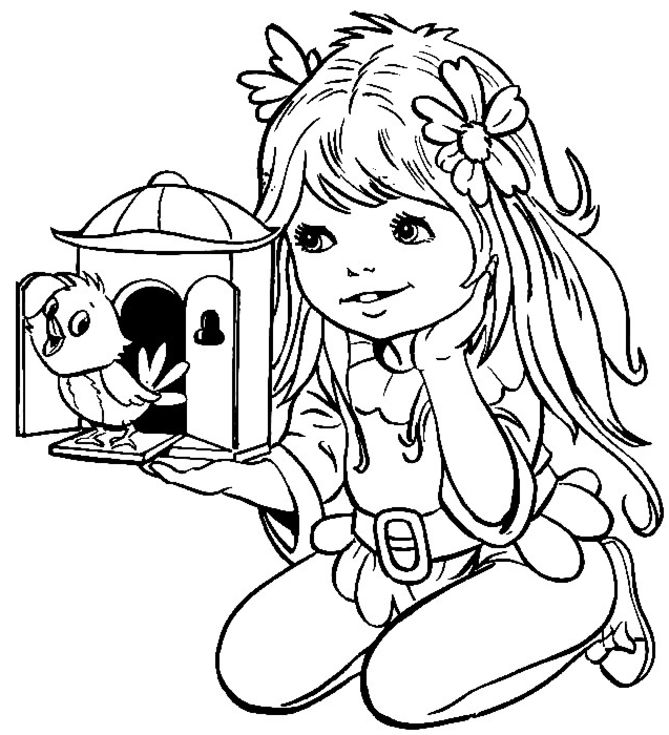 a little girl coloring pages