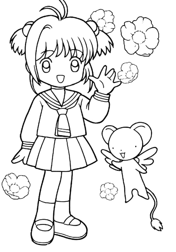 Anime Sailor Girl Coloring Page