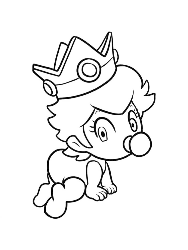 Baby Peach Mario Coloring Page