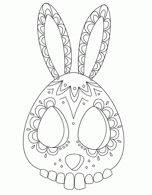 Bunny Sugar Skull Coloring Pages