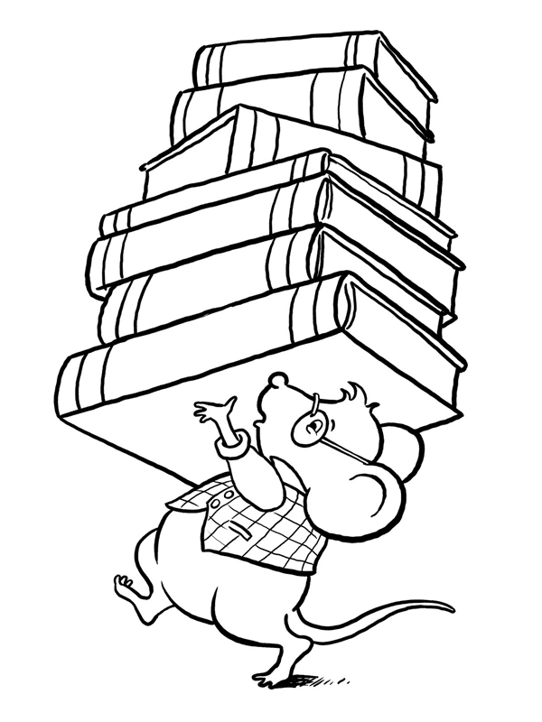 Carrying Books Coloring Page