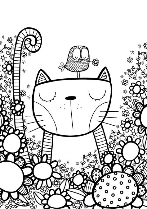 Cat Doodle Coloring Pages