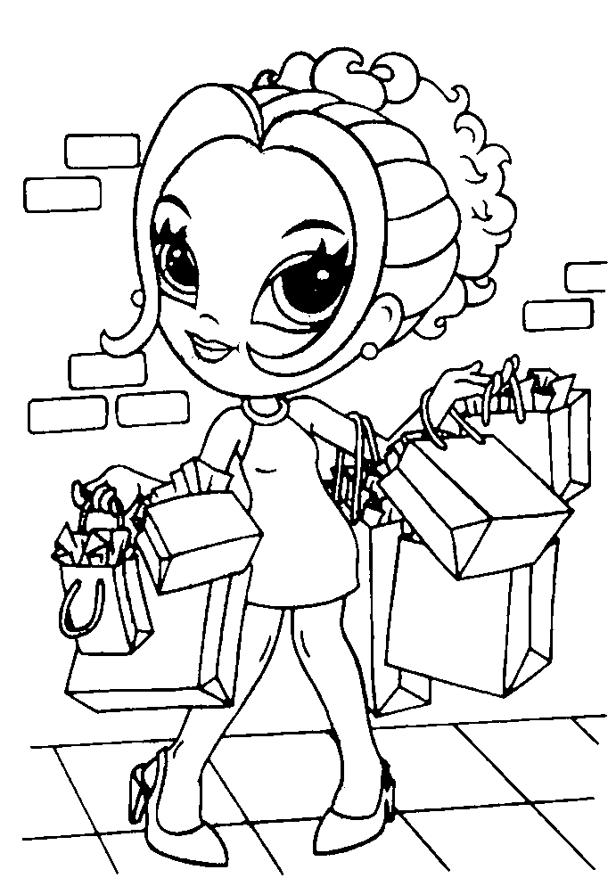 Coloring Pages for Girls Shopping