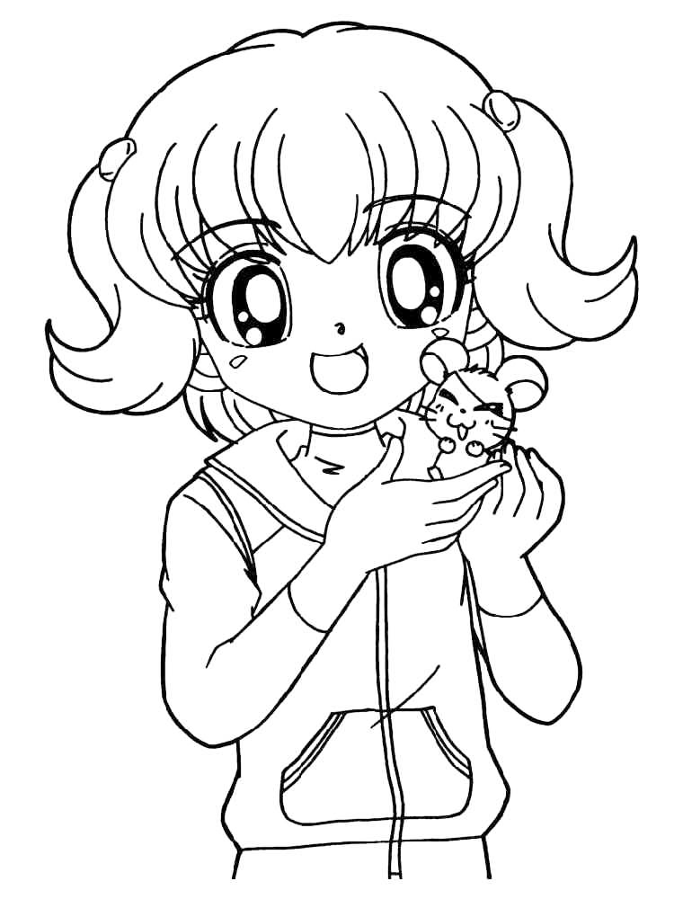 Cute Girl Coloring Page  Coloring pages, Coloring book art, Adult