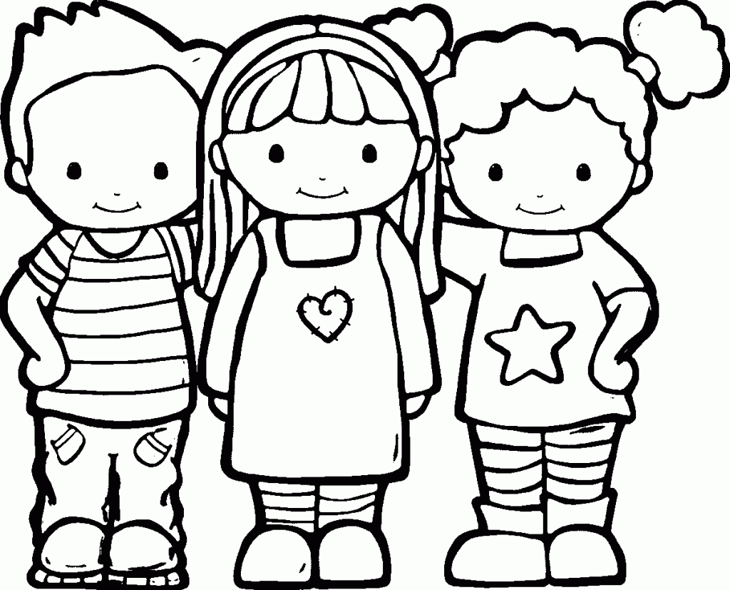 Cute Best Friends Coloring Page