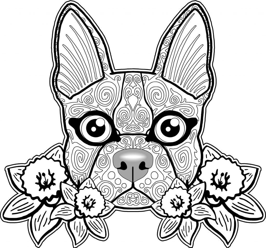 Dog Sugar Skull Coloring Pages