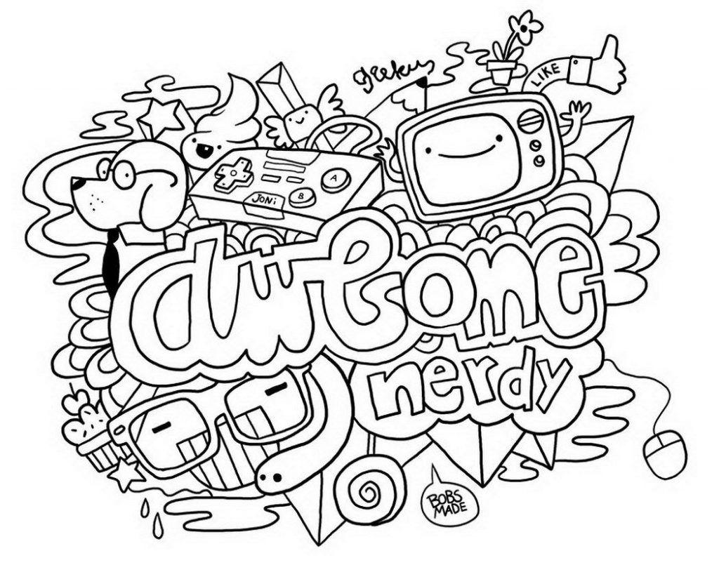 Doodle Coloring Pages for Teens