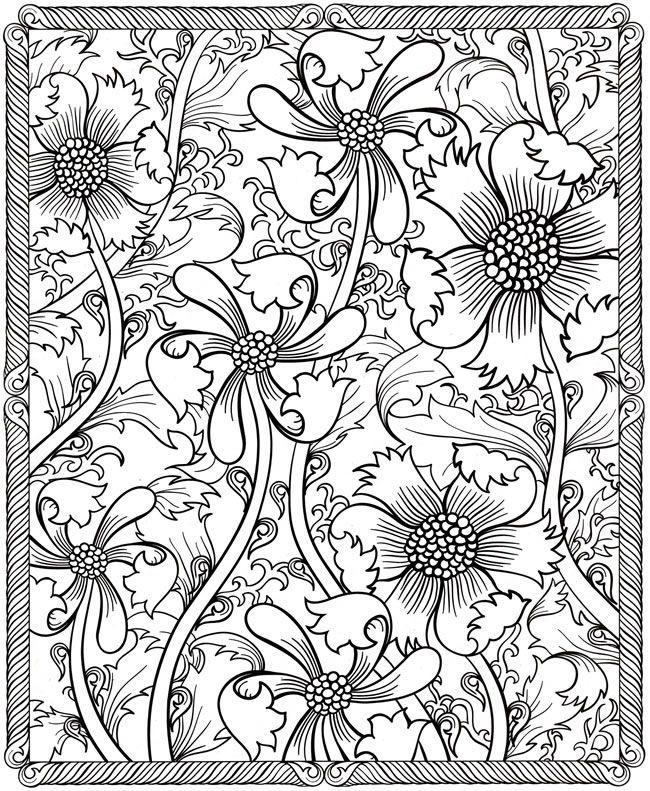 Floral Pattern Coloring Pages Free