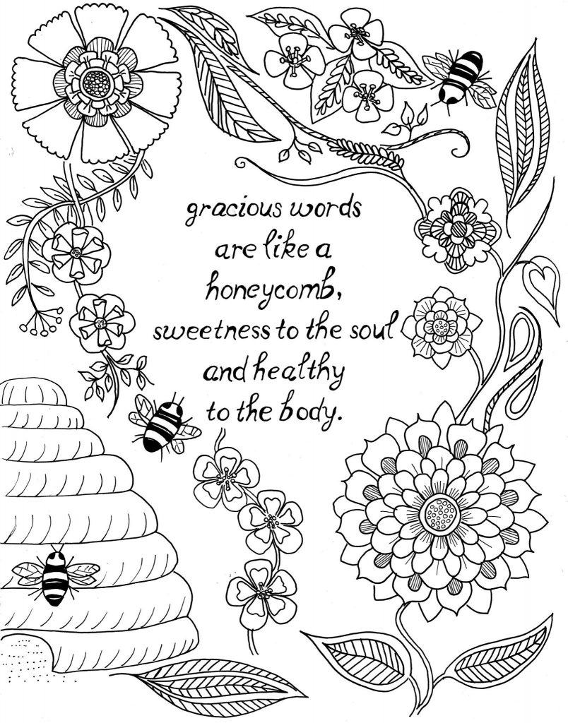 Gracious Words Quote Coloring Pages