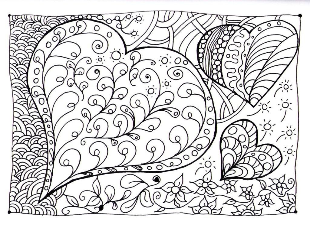 Heart Doodle Coloring Pages