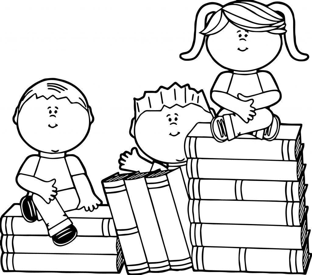 Kids Books Coloring Page