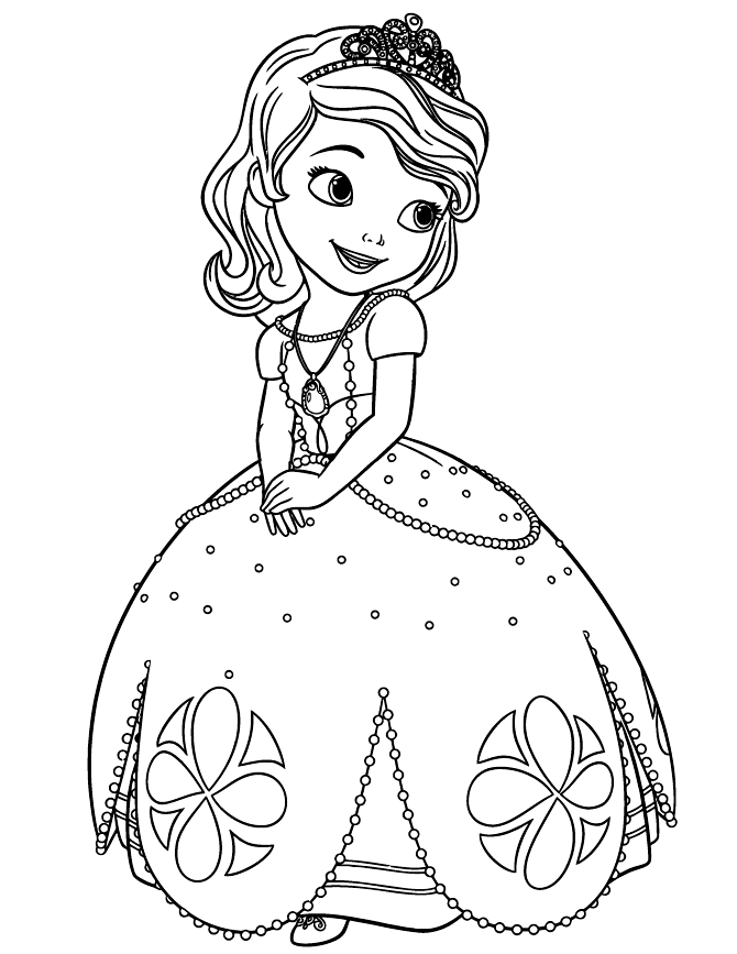 Little Girl Princess Coloring Page