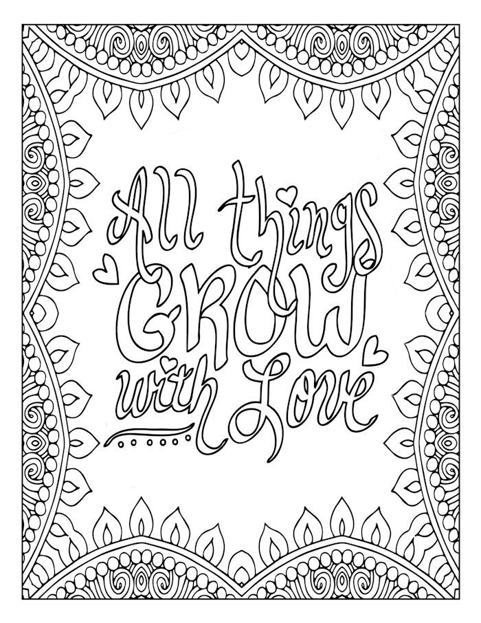 Love Quote Coloring Page