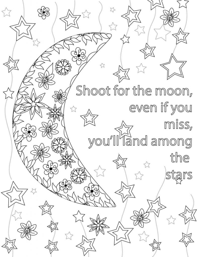 Moon Quote Coloring Page for TeensMoon Quote Coloring Page for Teens