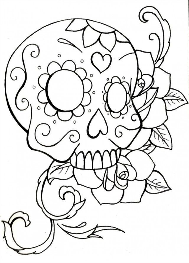 Sugar Skull Coloring Pages 5