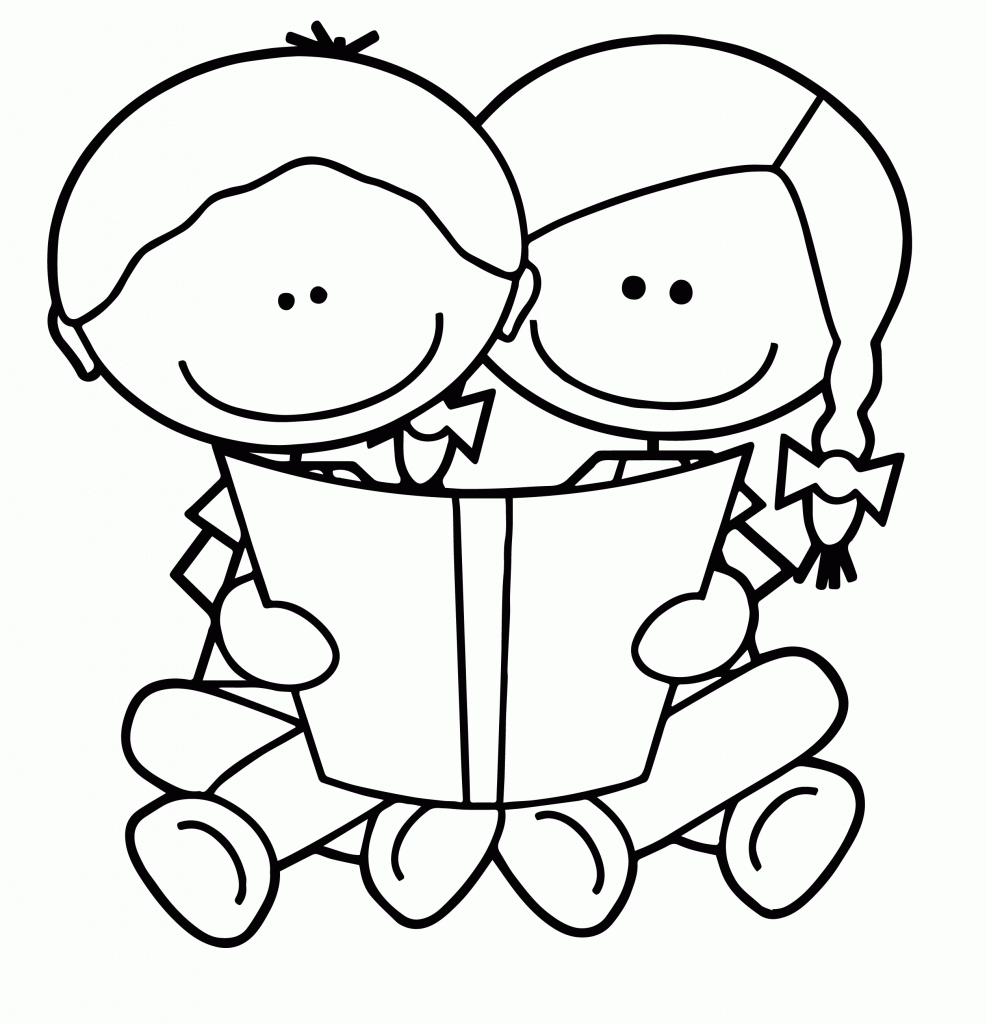 Reading Book Coloring Page