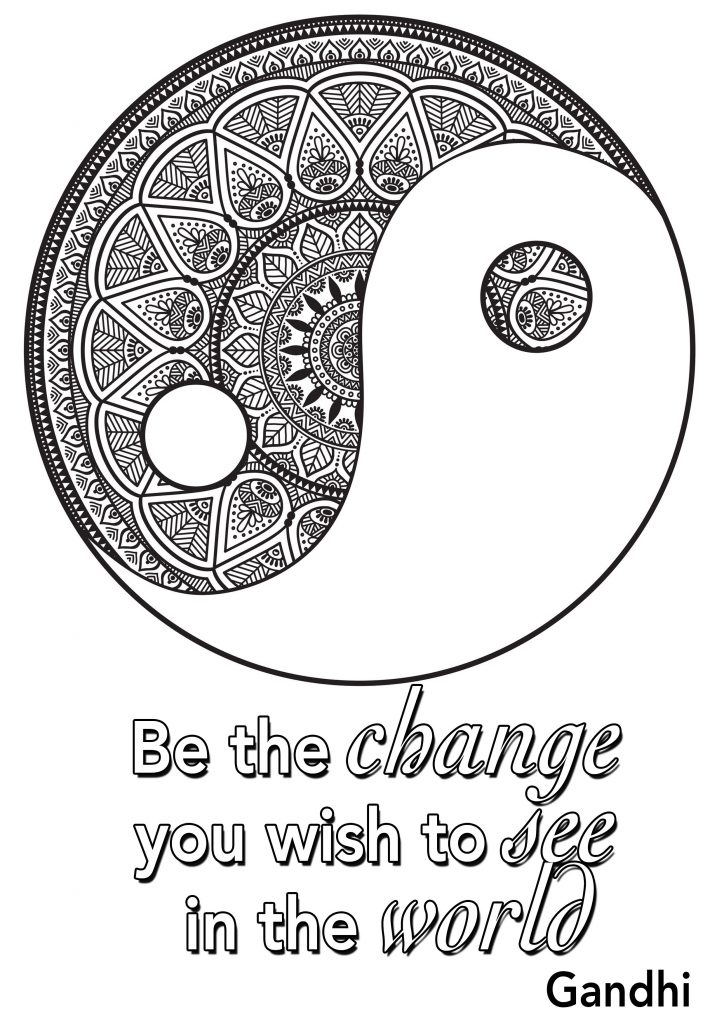 Yin Yang Coloring Pages for Teens