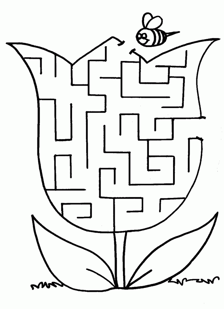 Easy Maze Printable Flower