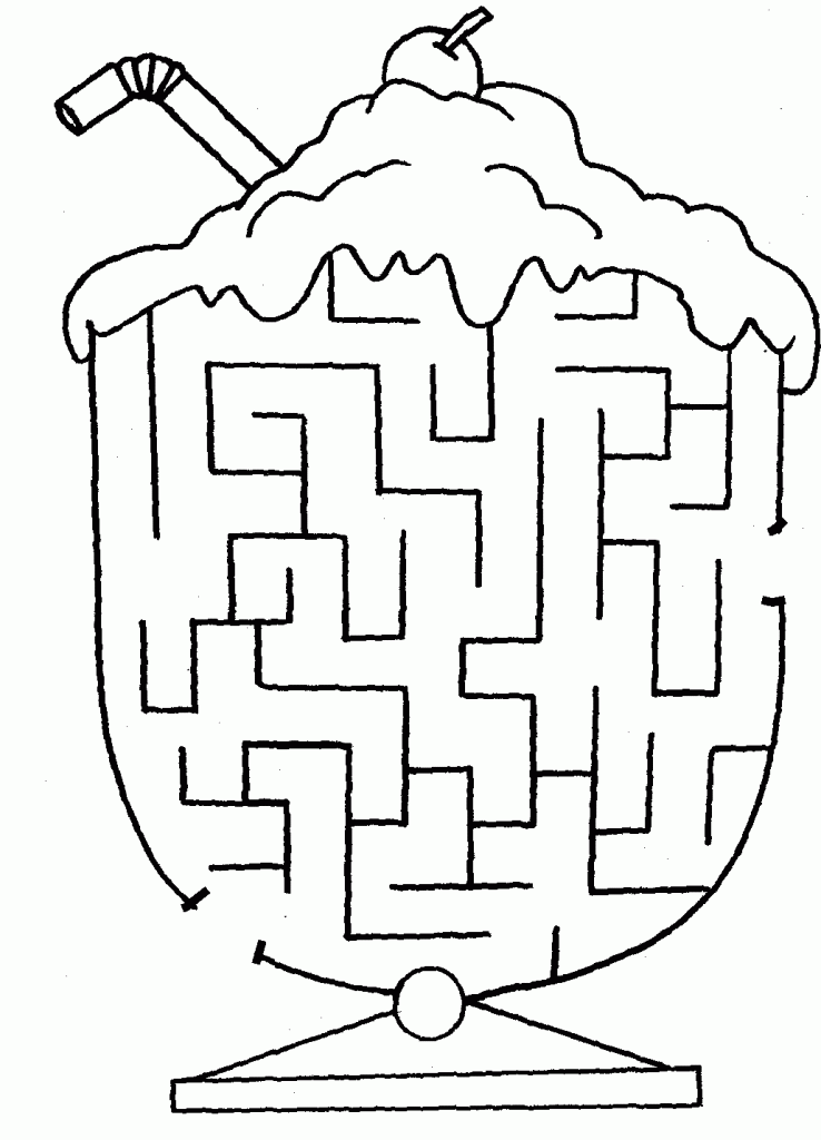 Easy Printable Maze Ice Cream