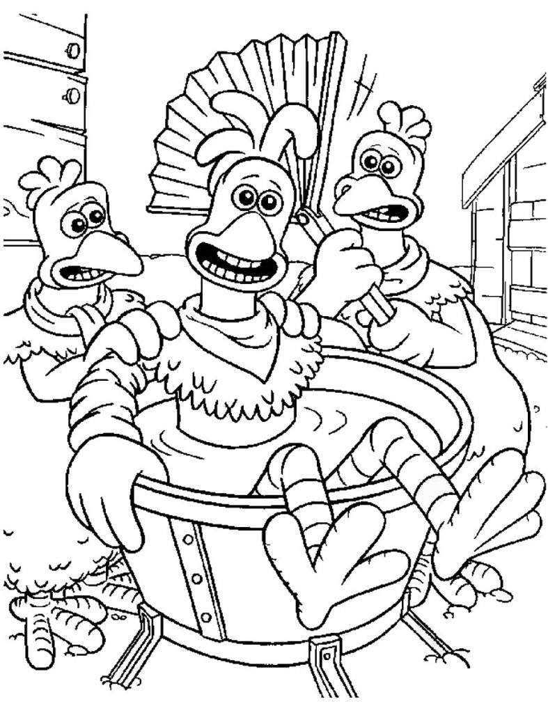 Funny Chicken Coloring Page