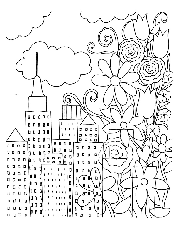 Coloriage de la pleine conscience de la ville