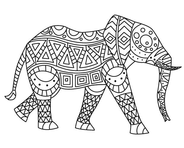 Mindfulness Coloring Pages Animal Elephant