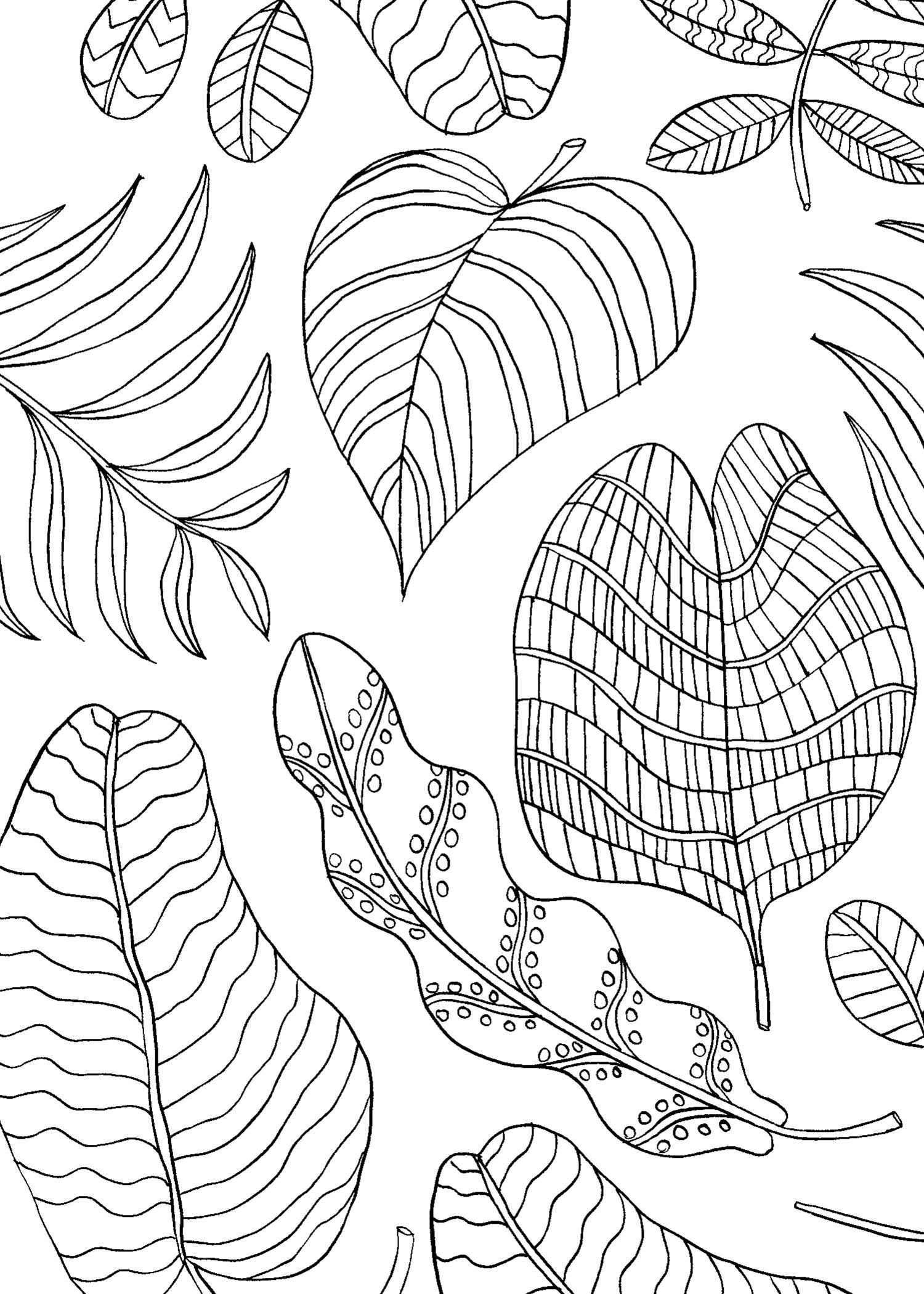 mindfulness coloring leaves