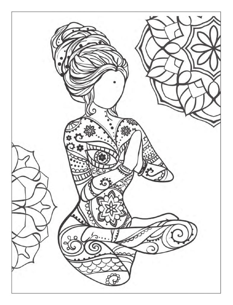 Coloriage méditation yoga