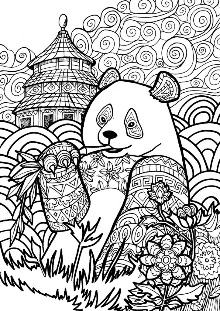 Panda Coloring Page for Adults