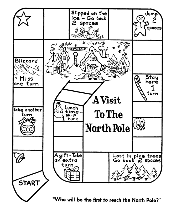 Printable North Pole Board Game