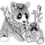 Zentangle Panda Coloring Page for Adults