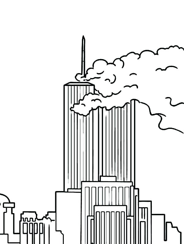 9-11 World Trade Center Coloring Page