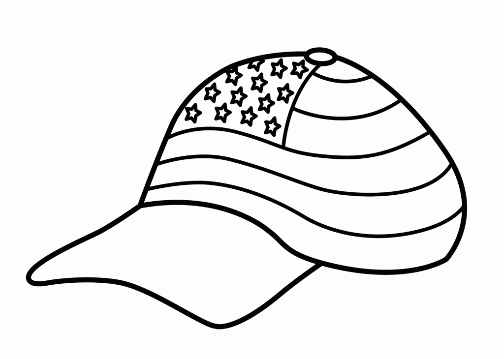 American Baseball Hat Coloring Page