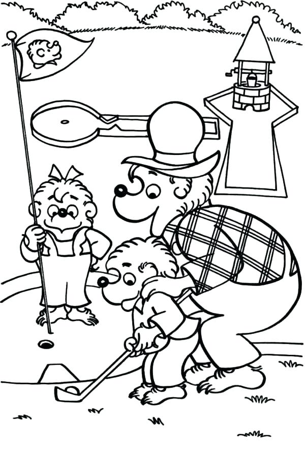 Bears Golfing Coloring Pages