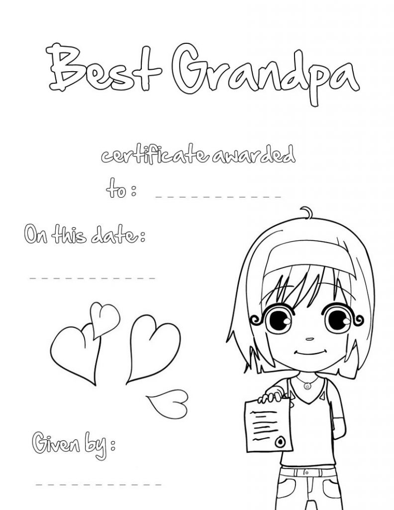 Best Grandpa Printable Certificate