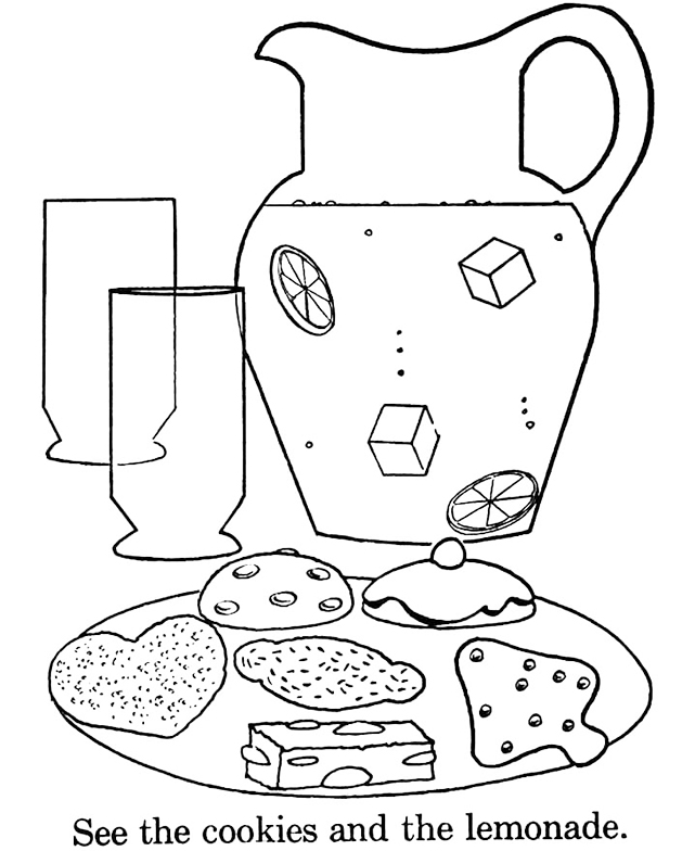 Cookies And Lemonade Coloring Page