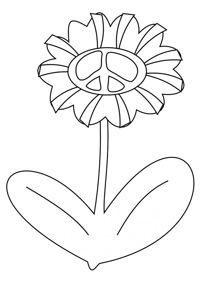 Daisy Peace Coloring Page