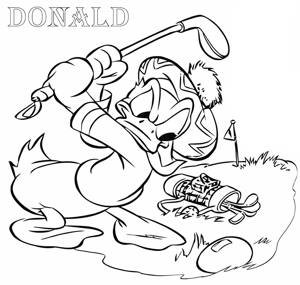 Donald Duck Golf Coloring Pages