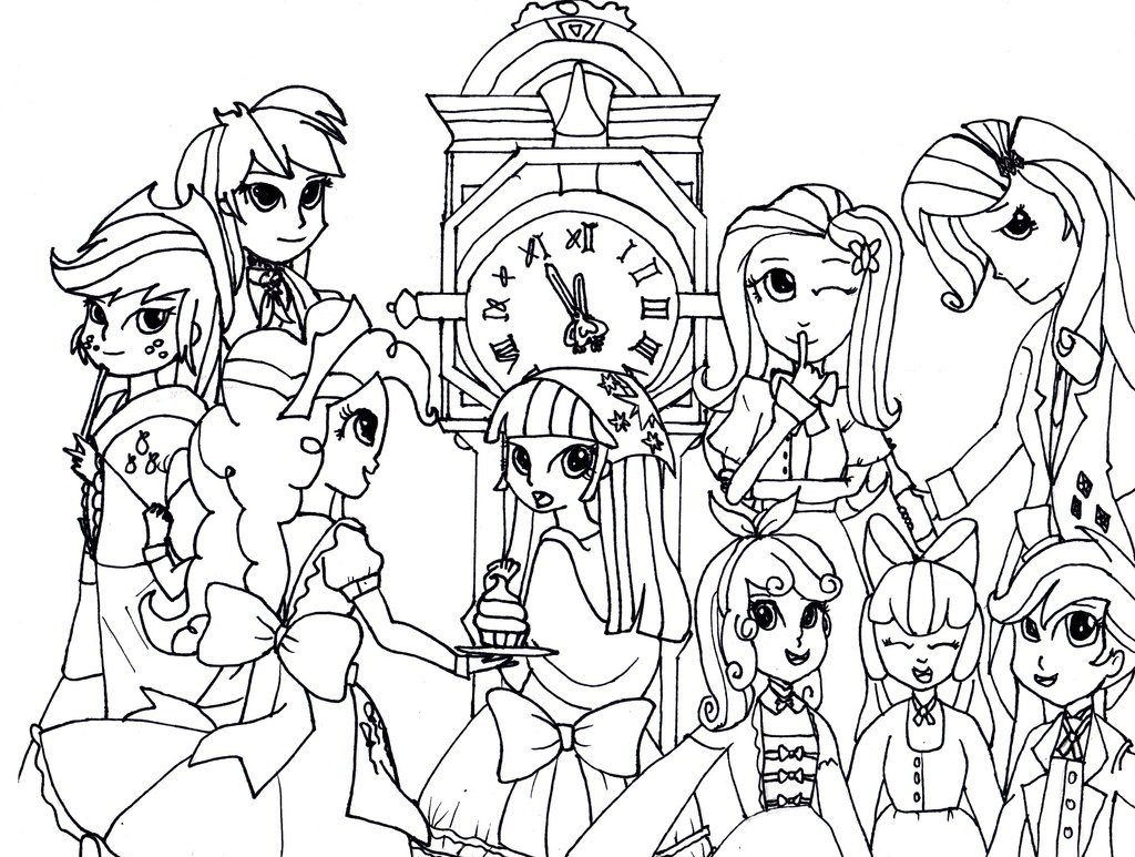 Equestria Girls Coloring Page 1024x773