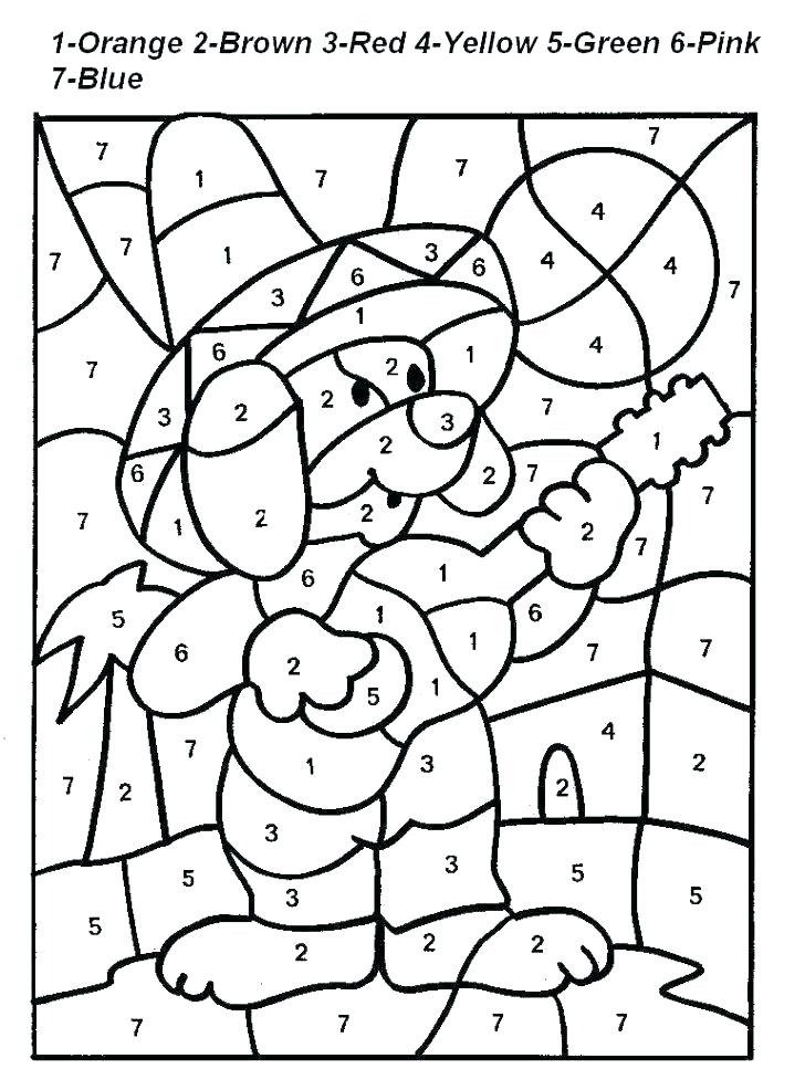 Free Printable Kindergarten Color By Number 1 5