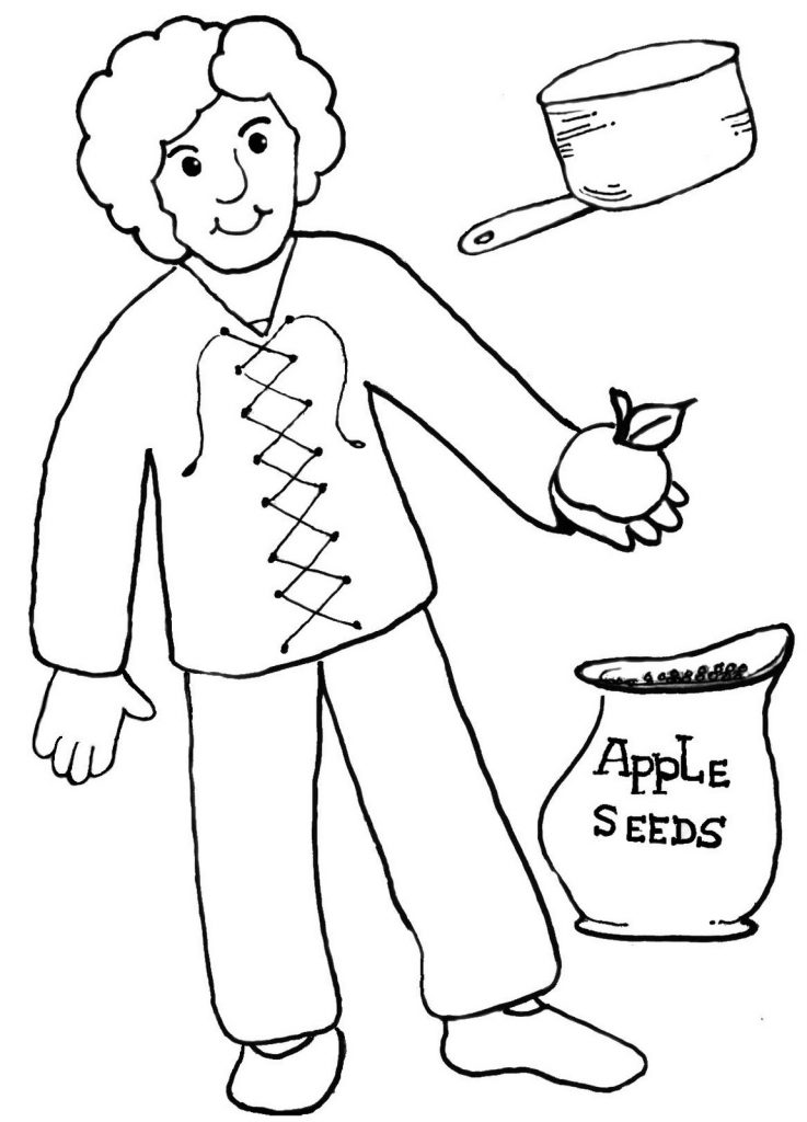 Free Johnny Appleseed Coloring Page